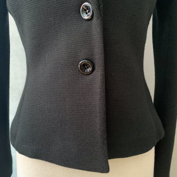 Rinascimento Italy Black Knit Flower Jacket | Y2K Vintage S-M - Picture 4 of 11